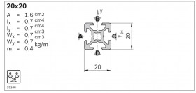 Открытый профиль 20 мм.