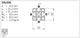 Открытый профиль 50 мм.