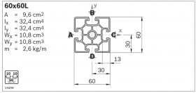 Открытый профиль 60 мм.